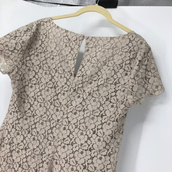 Talula  Creme taupe lace scoop neck mini dress/tunic blouse small - Picture 12 of 14